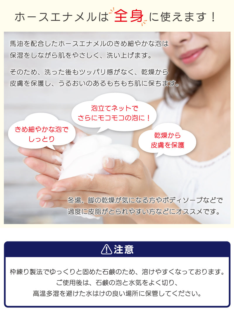 ホースエナメル 120g 馬油石鹸 プロテオグリカン配合 送料無料【1003】