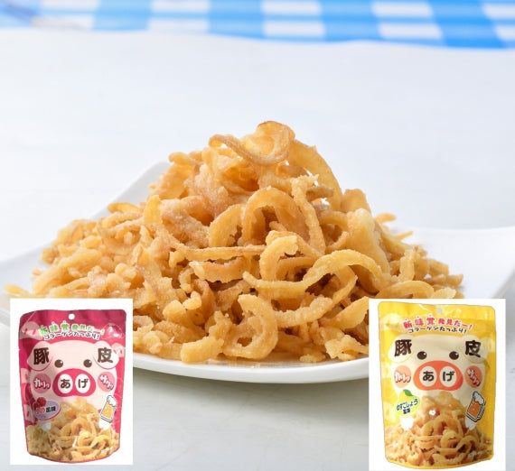 豚皮からあげ(ゆずこしょう風味・うめ風味)おつまみセット【送料無料】