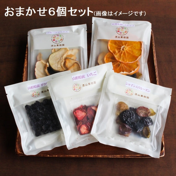 【送料無料】果樹園生まれのドライフルーツ『山形果実素材そのまま』6個セット