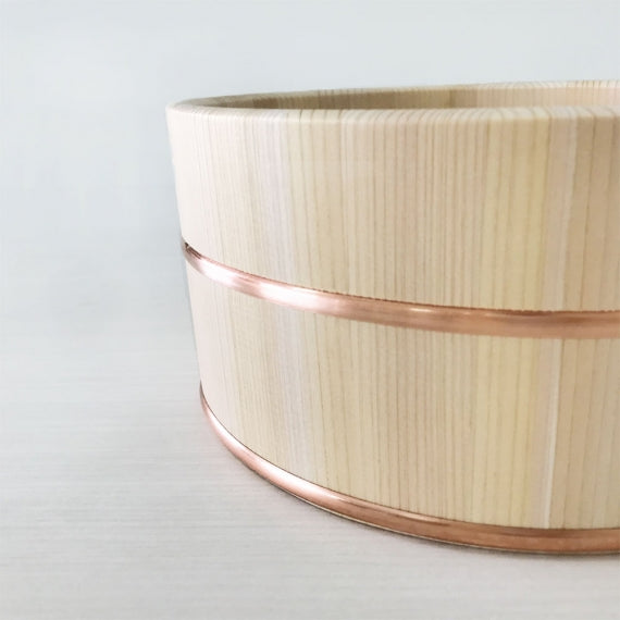 【安心の国産木工品】 さわら材の丸型湯桶 (銅タガ 丸型) 湯桶 木桶 風呂桶 入浴 用品 ギフト 旅館 湯桶 洗面器 ひのき 木 風呂おけ 桶