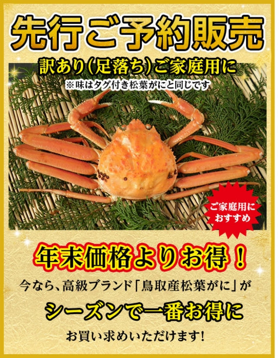 【先行ご予約販売】【鳥取賀露港直送】 松葉がに(オチ超特々大・ボイル) 1kg以上