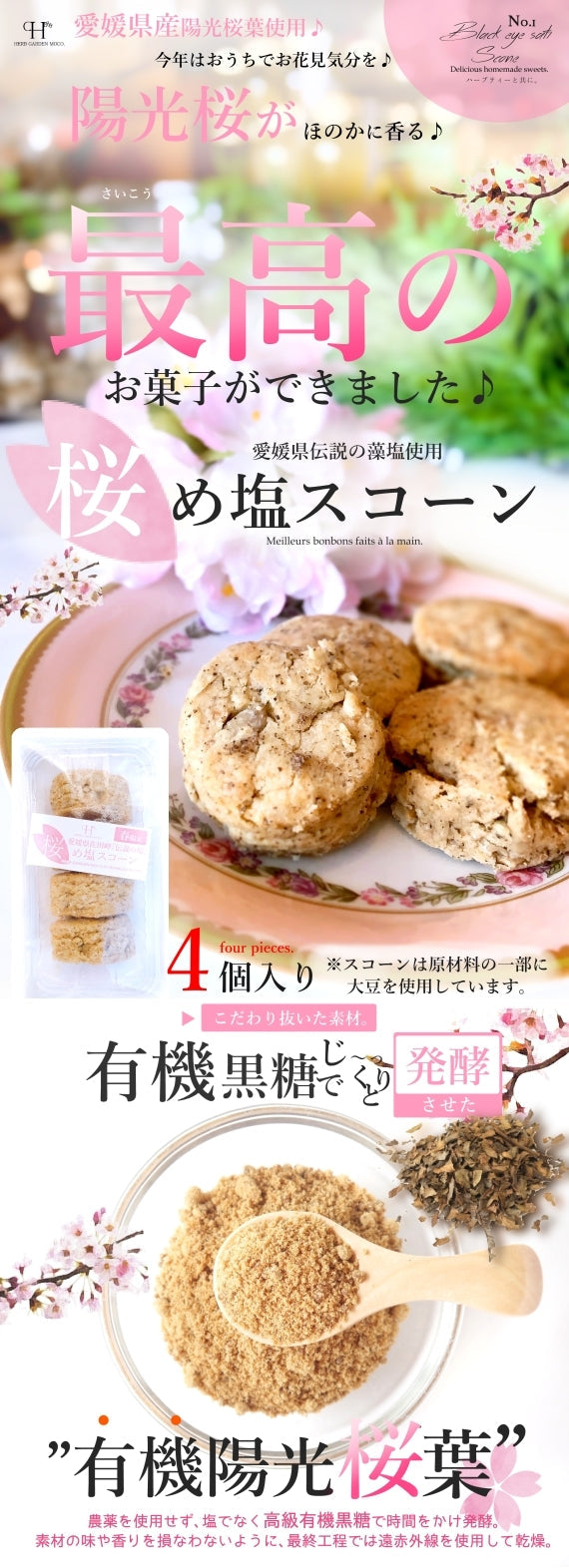 【春限定】愛媛の陽光桜と藻塩を使った 『桜め塩スコーン』