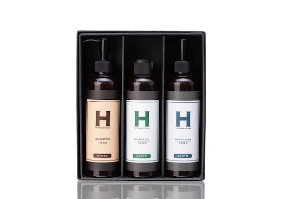 京都の老舗理美容室が開発!ギフトボックス入 SHAMPOO / SHOWER GEL / WATER CREAM1899 KYOTO 各250ml 3本セット
