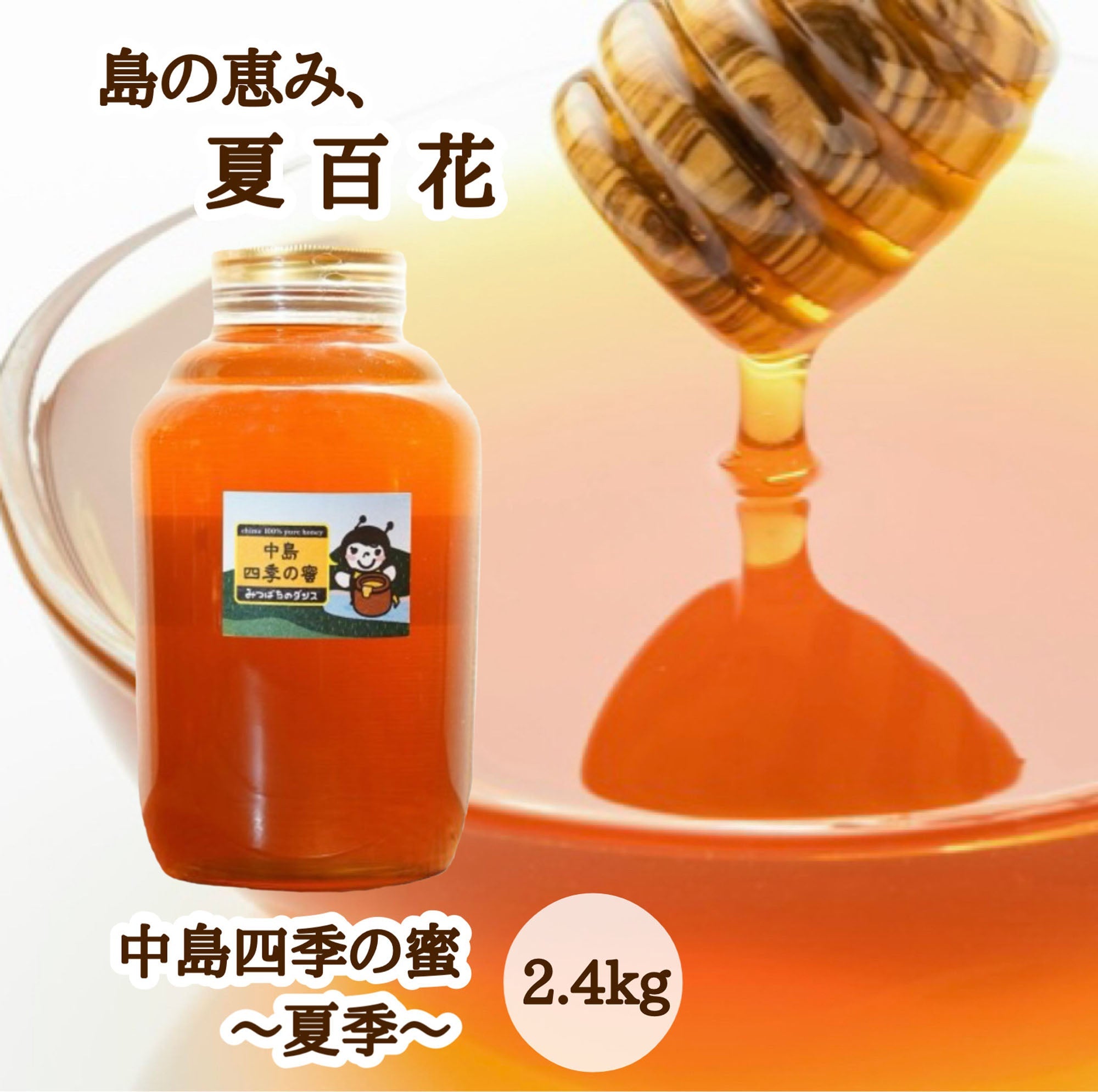 はちみつ 令和7年度産 新蜜 島の恵み、夏百花 「中島四季の蜜～夏季