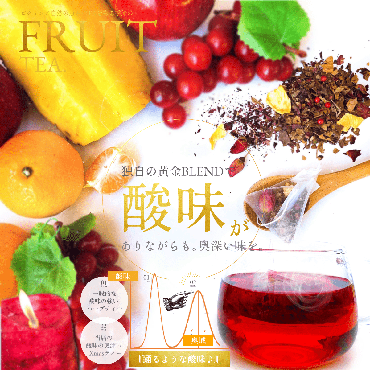 【お試し】【送料無料】お家で楽しむクリスマスティー(3g×6個入)きらきらツリーでステキなティータイムを『赤ぶどう葉のフルーツブレンド』【クロネコゆうパケット(ポスト投函でお届け)】