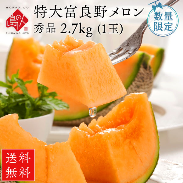 予約開始 夏ギフト 富良野 メロン 特大 2.7kg 1玉～ 秀品 送料