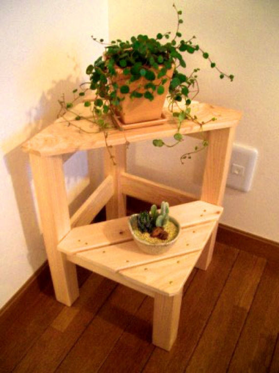 【国産ひのき】 手作りインテリアキット コーナースタンド