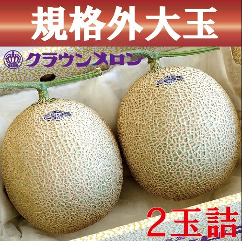 クラウンメロン 規格外特大玉 (約1.7Kg以上)2玉詰【送料無料】
