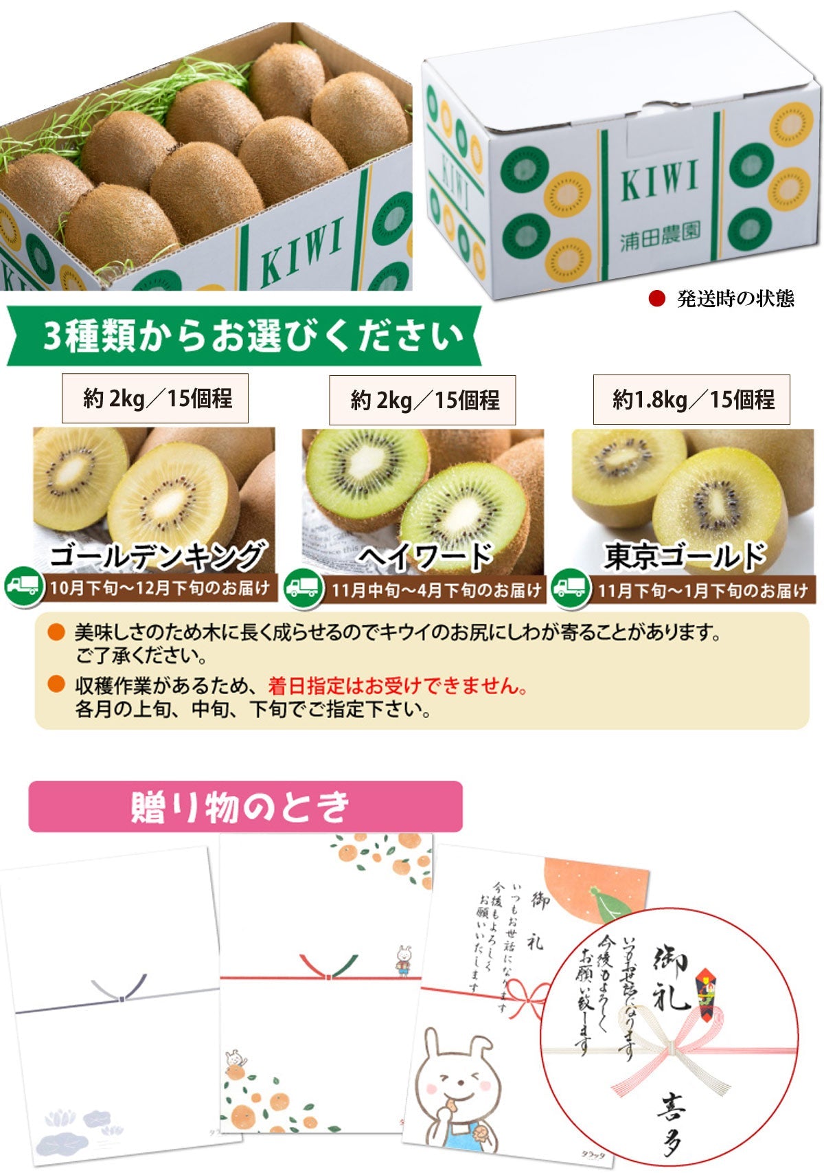 <キウイがお好きな方に♪>★佐賀県太良町産 キウイ 約2kg(15個程)★3種類