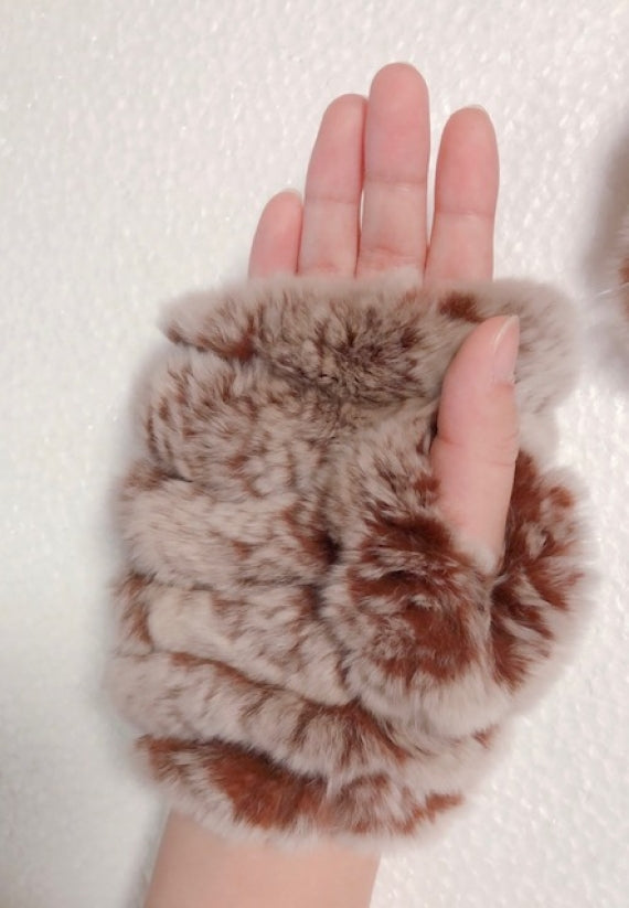 レッキスラビット手袋にもなるカフス 04.ブラウンミックス