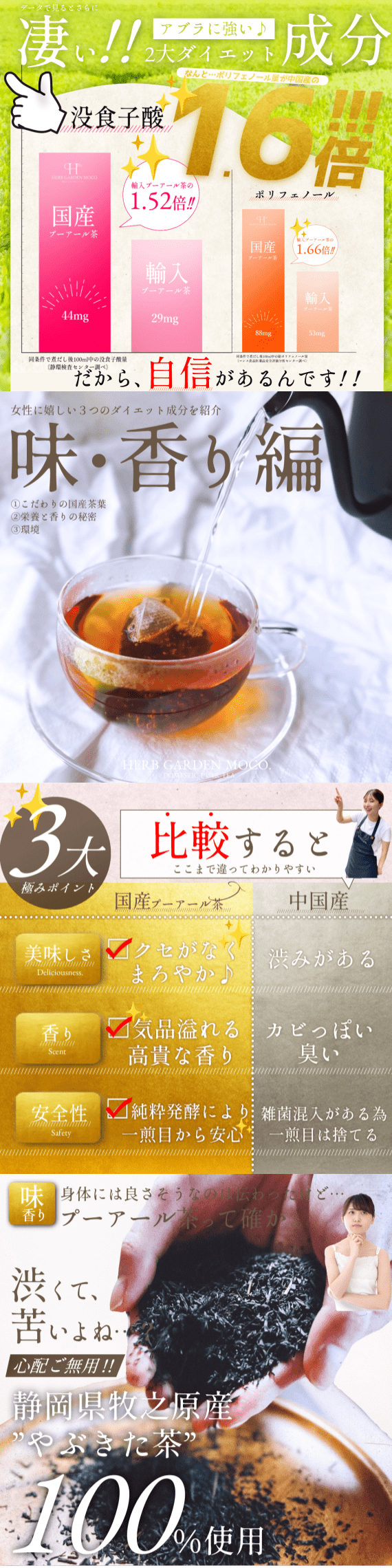 国産プーアール茶・健康美人の習慣スリム茶【お試し10個入・送料無料メール便】