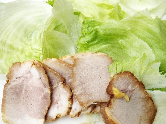 【新商品：送料込み】北海道産豚肉　　「炙り焼きチャーシュー」＜業務用600ｇスライス＞ほたてラーメンセット！ご家庭で「ほたてチャーシュー麺を！」