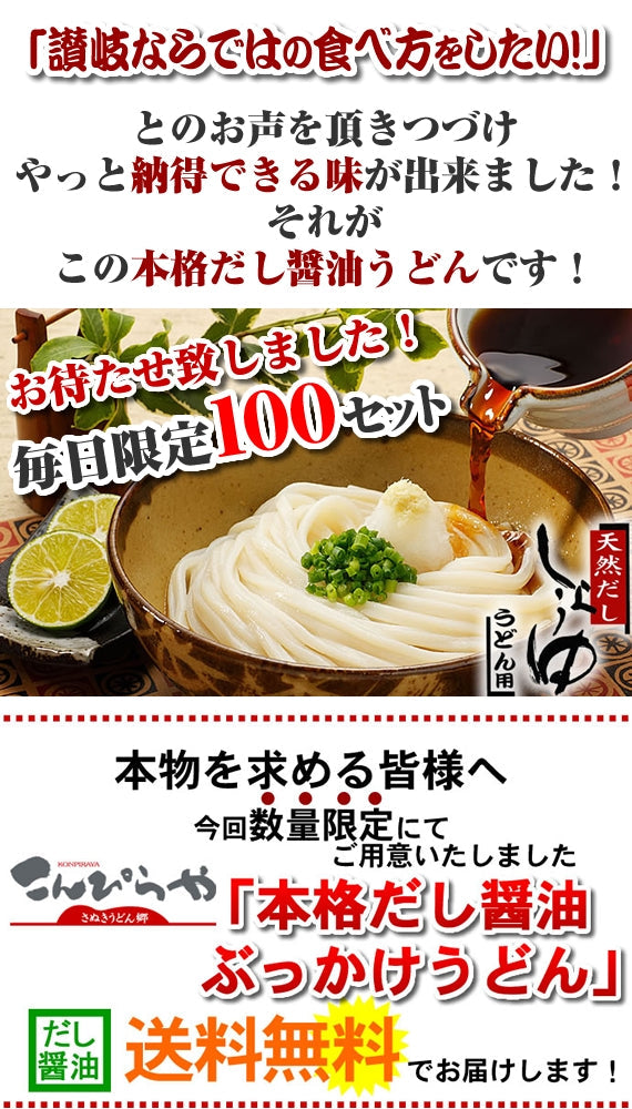 【数量限定1日100セット】本格だし醤油ぶっかけうどん【送料無料】