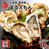 【水揚げ次第お届け】北海道 厚岸産 生牡蠣(まるえもん) 殻付き 10個(Mサイズ)【送料無料】【島の人】【お取り寄せグルメ】