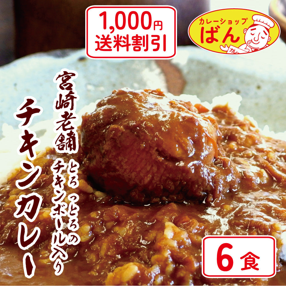 【送料割】宮崎産若鶏のチキンカレー６食セット