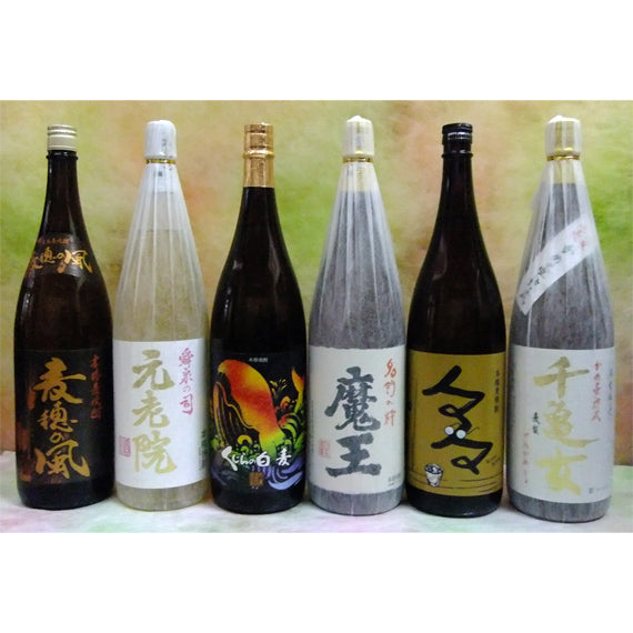 鹿児島麦焼酎と魔王・元老院の  一升瓶6本セット