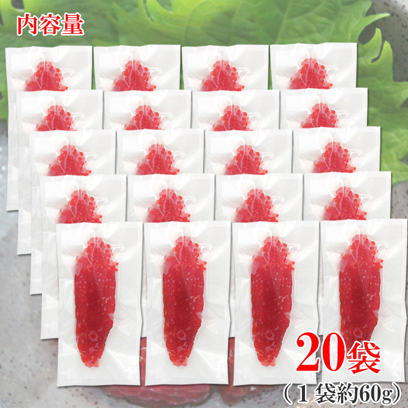 【送料無料】【北海道加工】天然紅鮭 味付醤油筋子 18パック~ 醤油漬け 筋子 すじこ おにぎりの具 ご飯のお供 海鮮問屋 見田元七商店