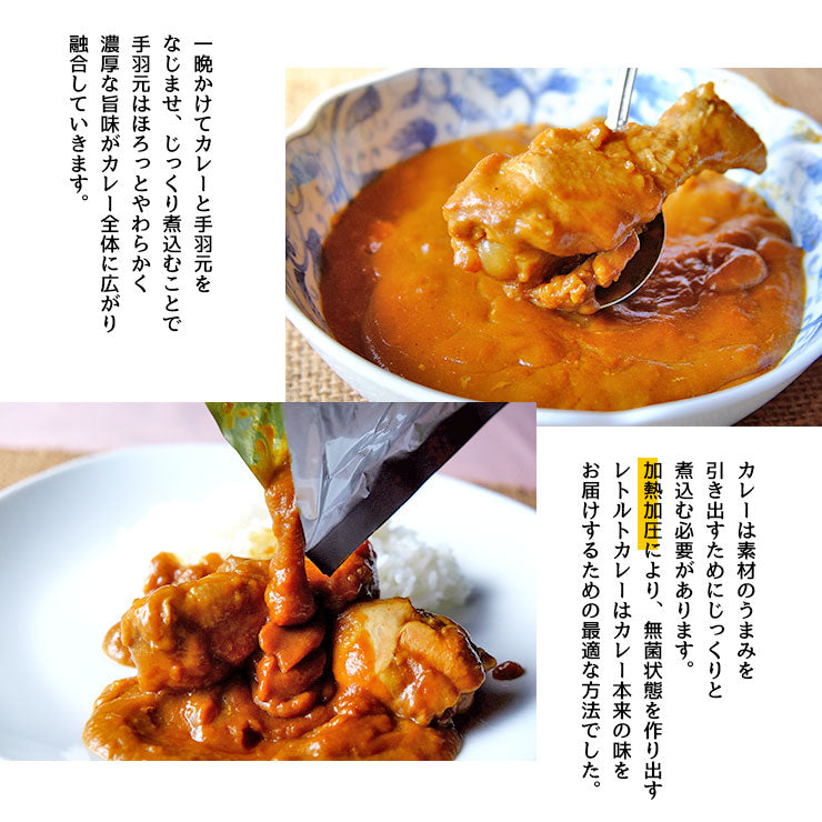 レトルトカレー 送料無料 セット お試し 手羽元カレー まるごと2本 240g×4パック詰め合わせ セット チキンカレー カレーライス 食品 レトルト食品 常温保存 珍味のお試しに簡易包装 訳あり(わけあり) 食品 グルメ 肉 惣菜 カレーパーティー