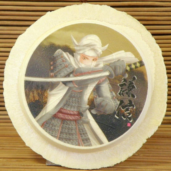 侍 戦国武将 上杉謙信 プリント白せんべい 侍 戦国武将 アニメ