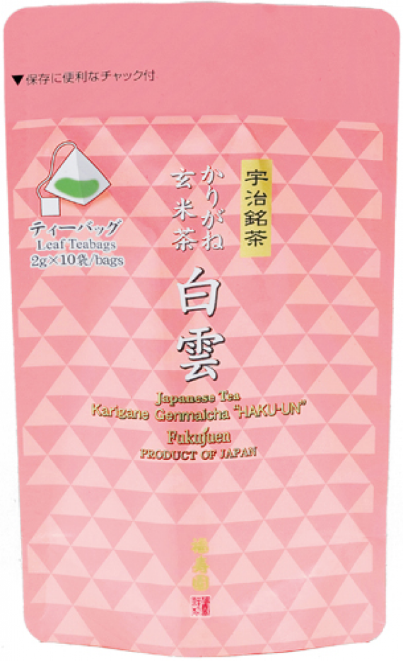 ≪宇治銘茶・京洛茶座≫ かりがね玄米茶 白雲 ティーバッグ 2g×10袋入