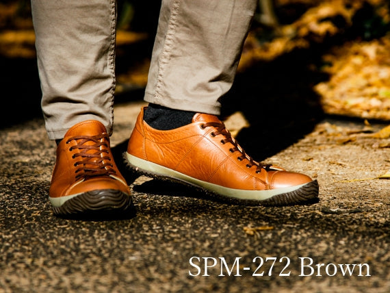 スピングルムーヴ　SPM-272 Brown  【柔らかくしなやかに足を包み込むレザースニーカー！定期的に油分を補給する事でより深みのある革へ変化を楽しむことができます！】 靴  日本製ハンドメイドスニーカー サイズ交換可能 スピングルムーヴ