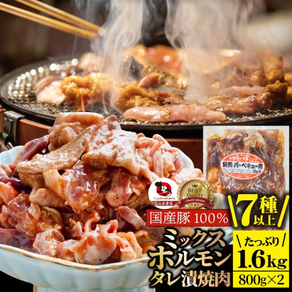 ホルモン ミックス 焼肉 800g 国産豚100% 秘伝 タレ漬け バーベキュー  肉 焼くだけ 冷凍*当日発送対象