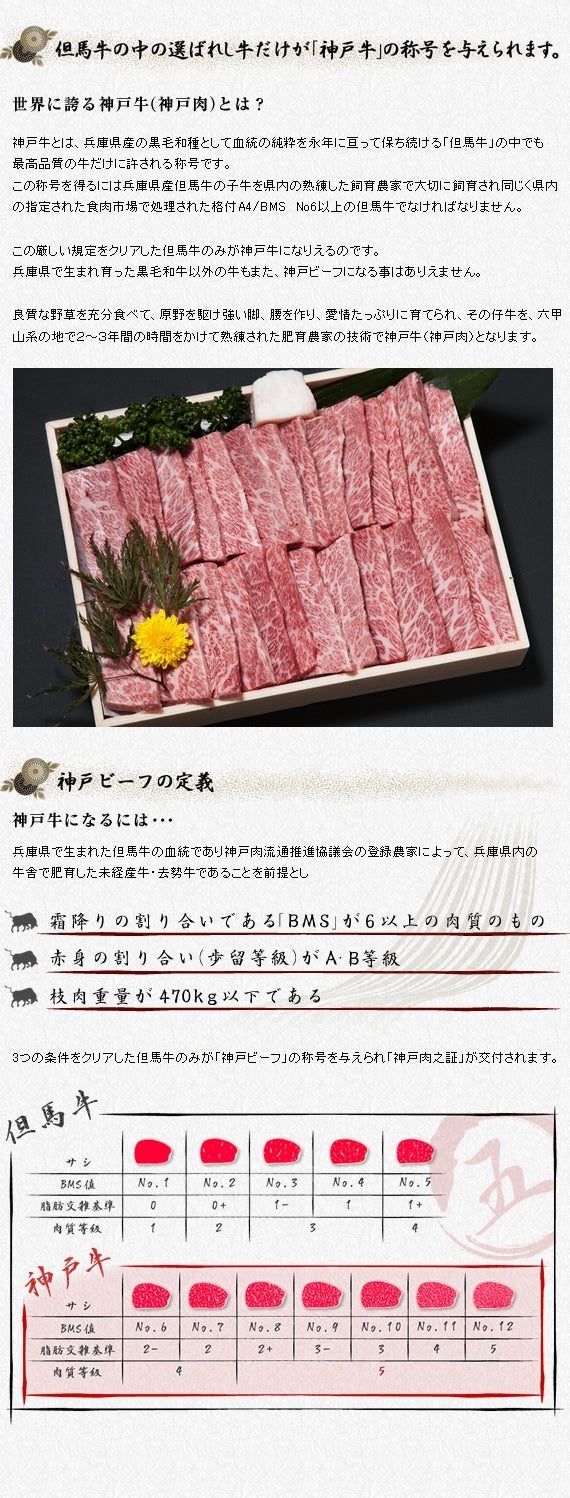 【神戸牛】焼肉 500g（モモ・バラ）【贈答】【お祝い】