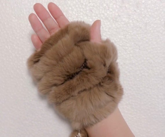 レッキスラビット手袋にもなるカフス 01.ナチュラルブラウン