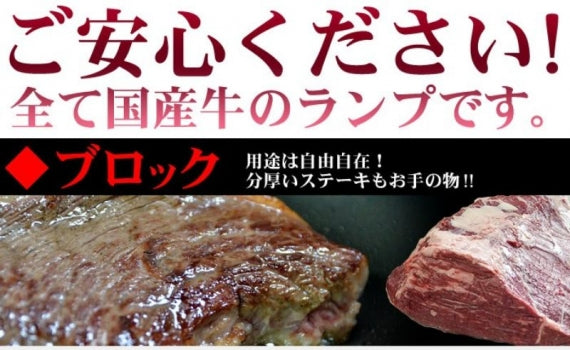 ステーキ 牛肉 肉 国産 牛 ランプ ブロック 赤身 400g 買うほどオマケ付き グルメ お歳暮 ギフト 食品 プレゼント 女性 男性 お祝い 新生活