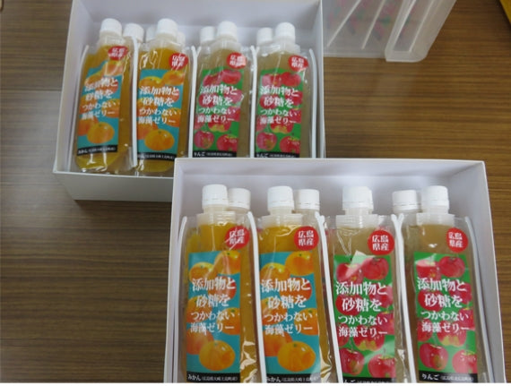 添加物と砂糖をつかわない海藻ゼリー りんごとみかんセットを2セット