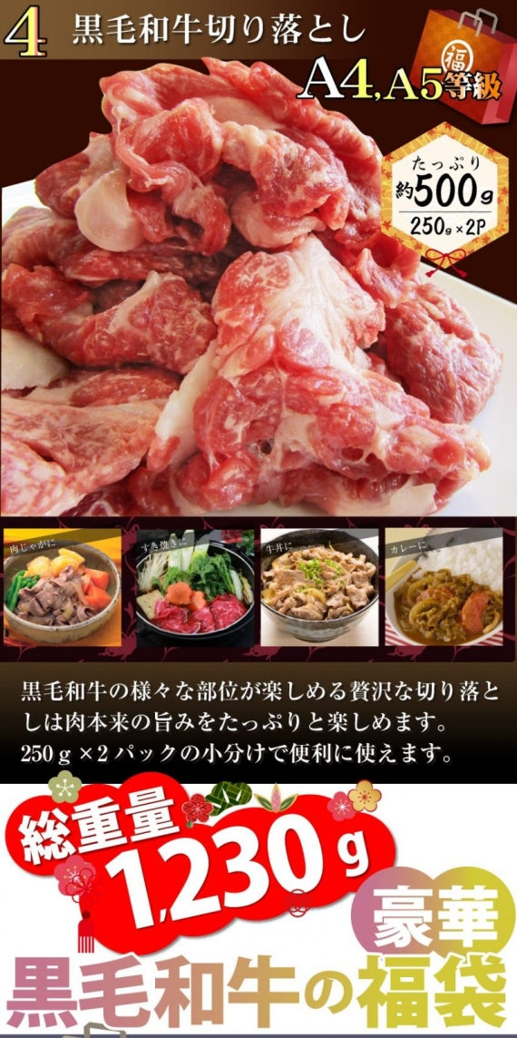 牛肉 肉 黒毛和牛 福袋 ふくぶくろ ステーキ 焼肉 ロース スライス カルビ 豪華 限定 お歳暮 ギフト 食品 プレゼント 女性 男性 お祝い 新生活