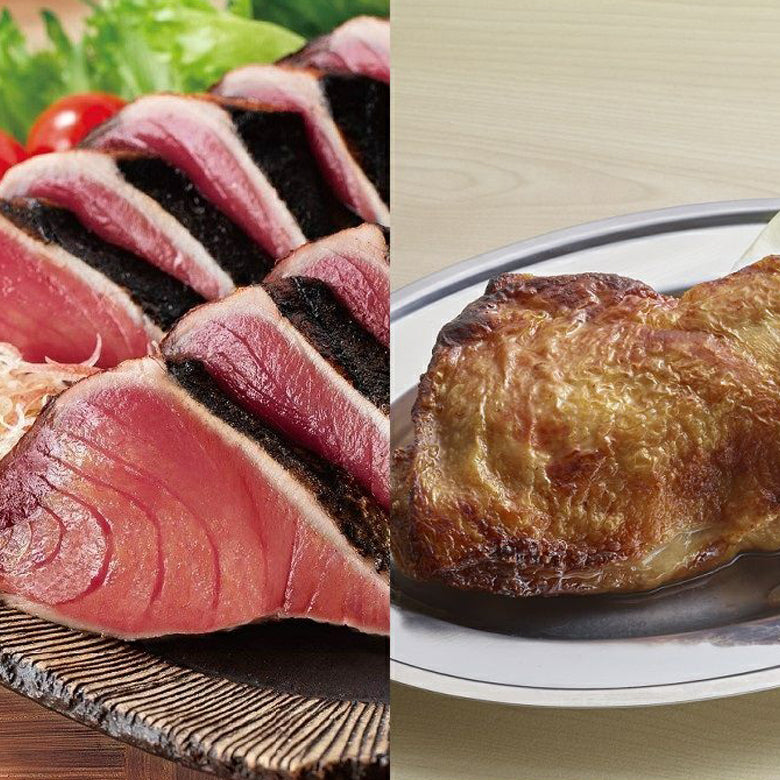 鰹のたたき・骨付き鳥（若鳥）セット　かつおたたき　タタキ　高知　骨付き鳥【土佐料理司　こだわりの逸品】