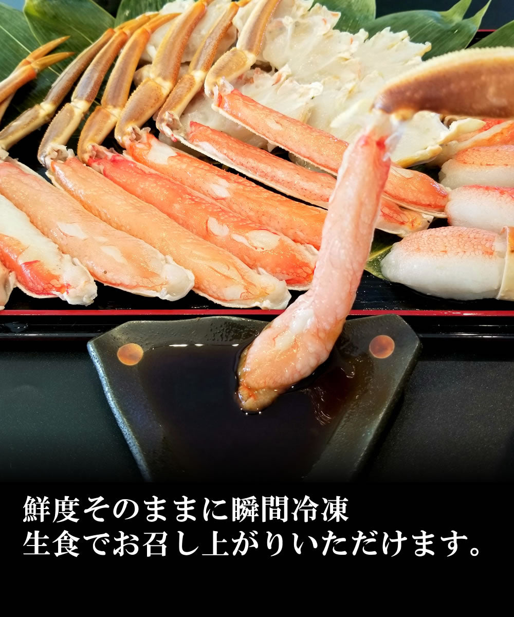カット済み お刺身[生]本ずわい蟹 800g(総重量1kg) 送料無料※沖縄は別途