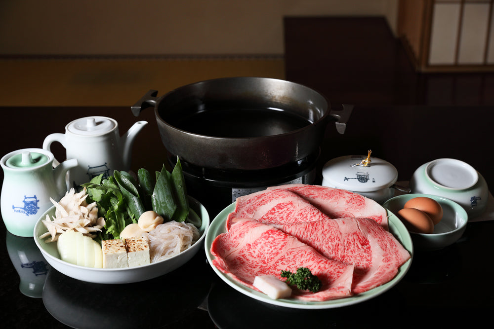 国産黒毛和牛A5ロースすき焼きセット450g(3～4人前)