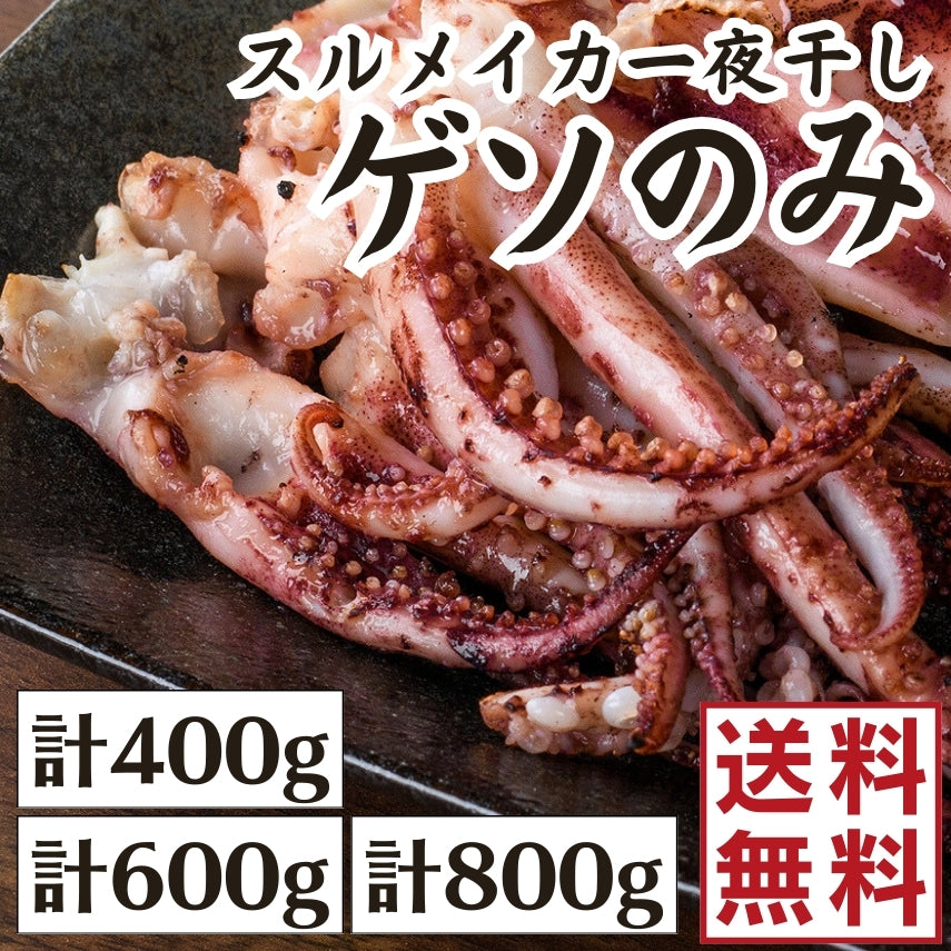 【送料無料】島根県産スルメイカ一夜干しゲソのみ