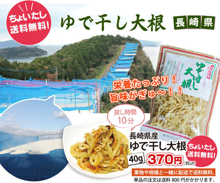【他の商品にちょい足しで送料無料】栄養たっぷり！ゆで干し大根（40ｇ）＜長崎県面高産＞
