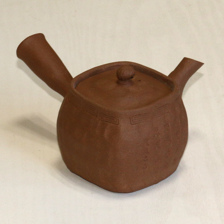 手ひねり急須 角中