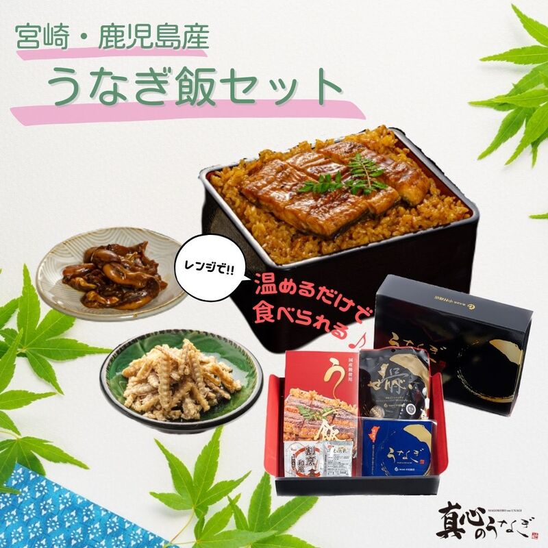 【宮崎・鹿児島県産】うなぎ飯セット　土用の丑の日　御中元　国産鰻　送料無料【鮮魚・魚介類】