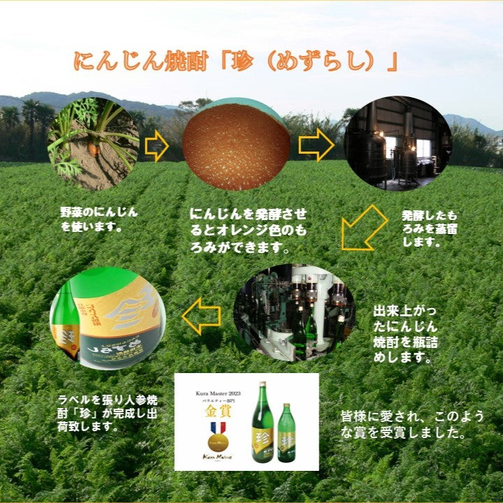 人参？焼酎？いや、珍しすぎて新感覚！ 『珍（めずらし）』人参焼酎 1800ml 25度 甘くて飲みやすい焼酎「お中元特集2025 │酒・ジュース・飲料」