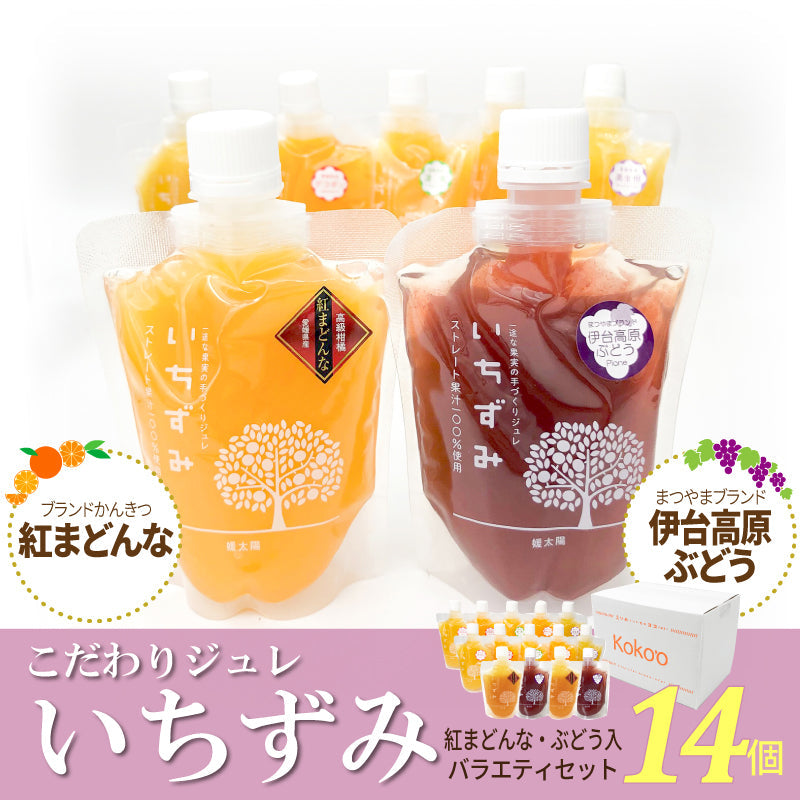 【まとめ買い特価】こだわりジュレ「いちずみ」　紅まどんな・伊台高原ぶどう入り（14個セット）