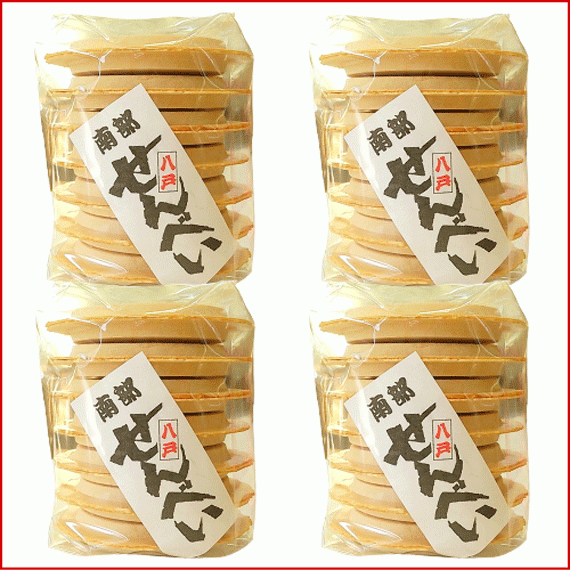 工場直送の南部せんべい　白（しろ）１４枚の４個セット【無添加・着色料不使用・保存料不使用】