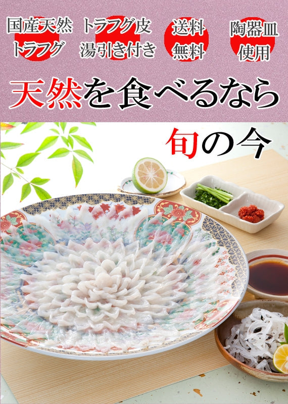 【送料込み】！天然トラフグ刺身セット100g（約3人前)