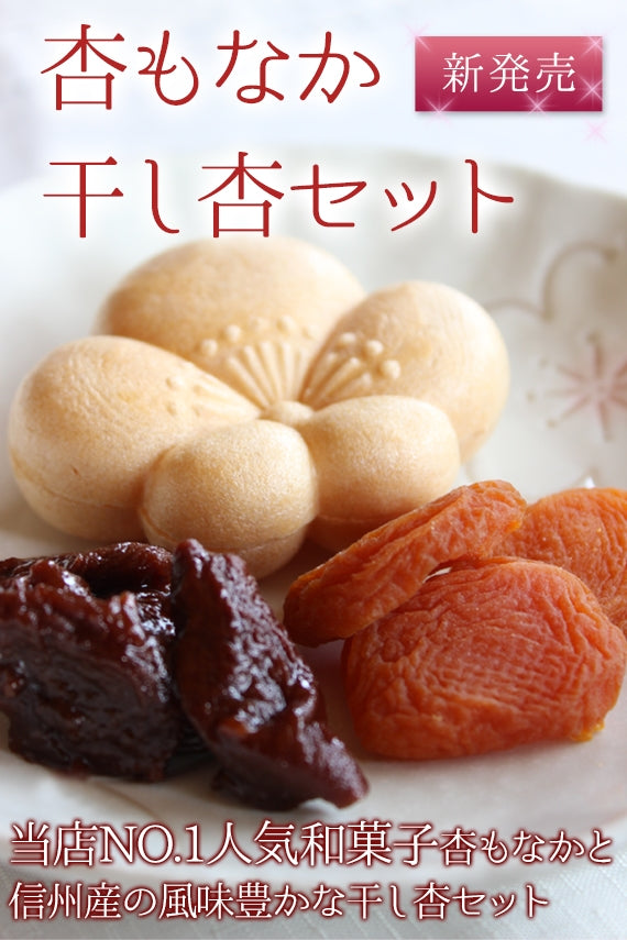 【信州産】杏もなか・干し杏セット（杏もなか3個・あま杏・天日干し杏）【和菓子】