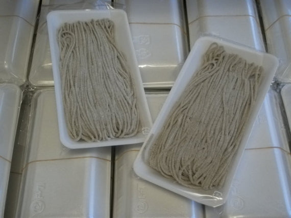 業務用「手打ちそば（常陸秋そば使用）」　冷凍生そばー細麺タイプ13Kg（130g×100食）「人件費やフードロスの大幅削減」