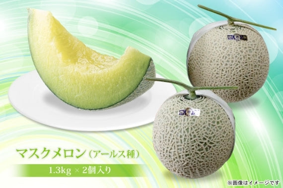 マスクメロン（アールス種）1.3ｋｇ×2個入り「マスクメロンは、王様」　