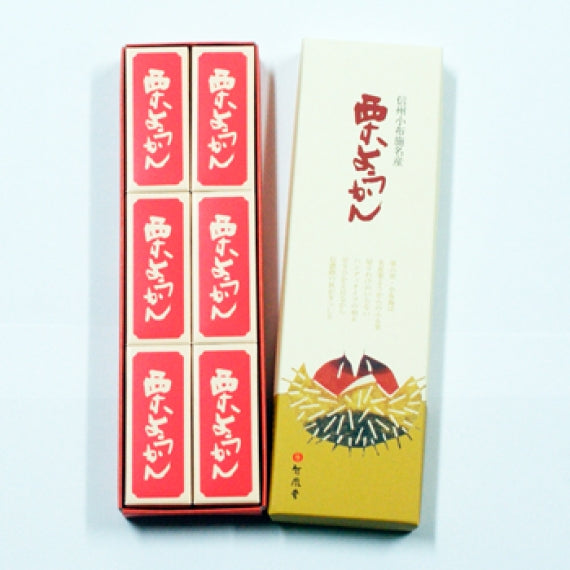 竹風堂栗ようかん小形6本入　信州長野小布施町のお土産