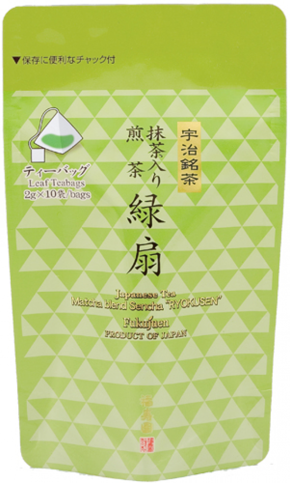≪宇治銘茶・京洛茶座≫ 抹茶入り煎茶 緑扇 ティーバッグ 2ｇ×10袋入