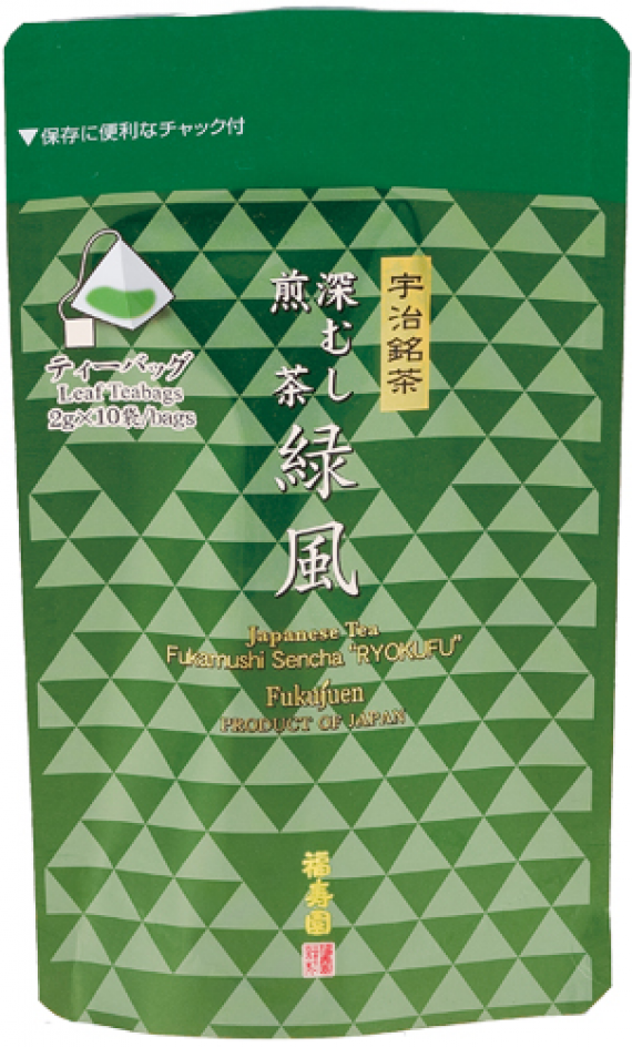 ≪宇治銘茶・京洛茶座≫ 深蒸し煎茶 緑風 ティーバッグ 2ｇ×10袋入