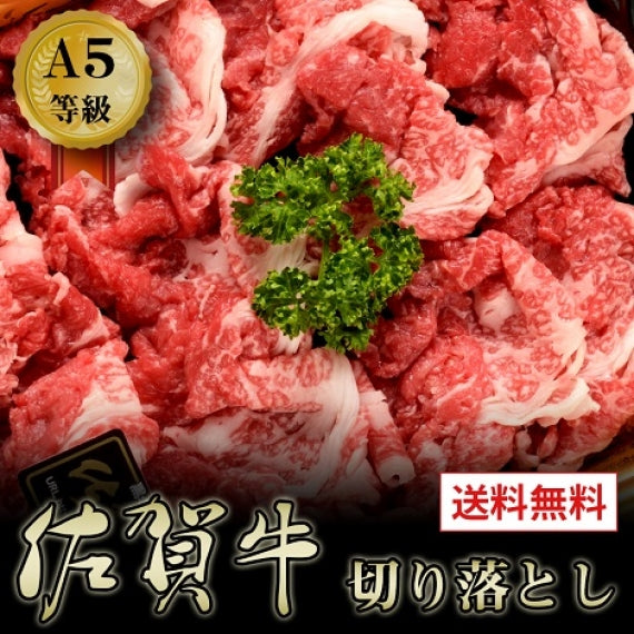 【冷凍】【送料無料】牛肉 A5等級 佐賀牛切り落とし 500g