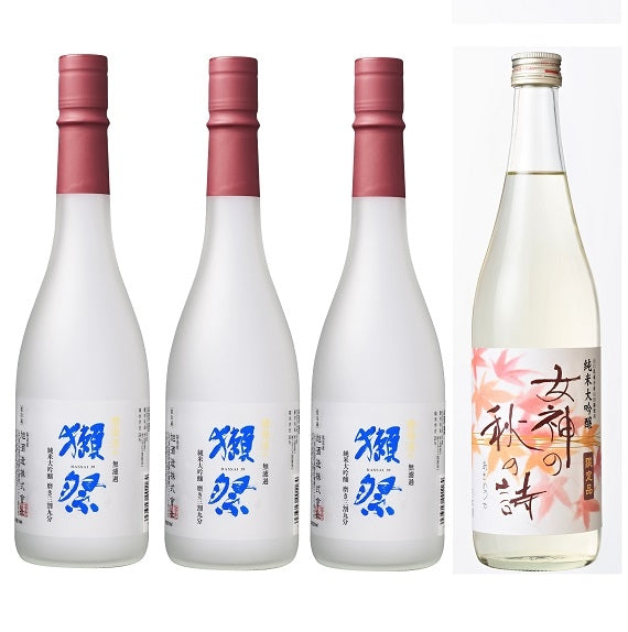 事前ご予約受付開始！【2025/10/16入荷予定！】 季節限定！獺祭 「槽場汲み」(720ml×3本)+女神の秋の詩(720ml×1本)。合計4本セット！
